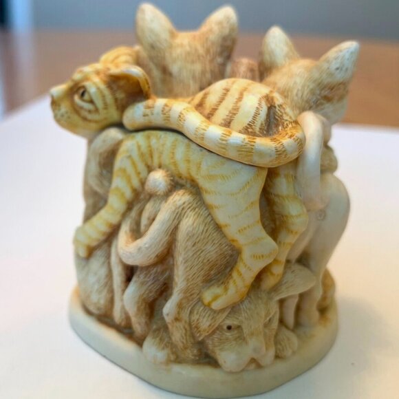 Harmony Kingdom Crazy Cat Pile Trinket Box EUC Vintage Cat Lover Gift - Picture 3 of 13